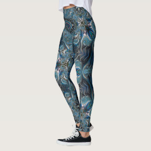 Legging Blue Teal Mysterious Space Mandala