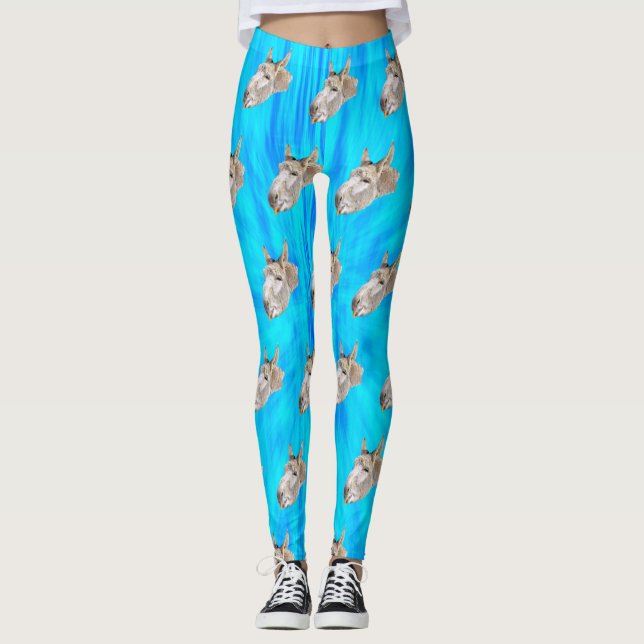 Legging Blue Tie Dye Donkey Design (Frente)