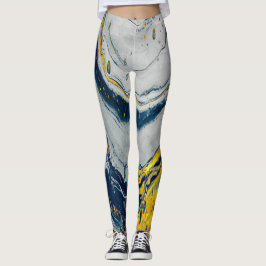 Legging Blue wave marble textures