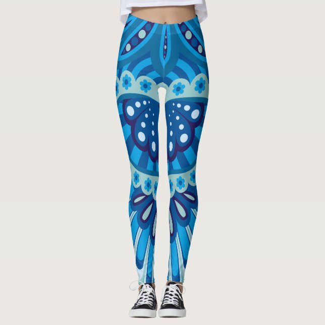 Legging Blueish - Feathered Paisley (Frente)