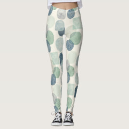Legging Blues Cinza Verde Suave Círculos Sem Costura Padrã