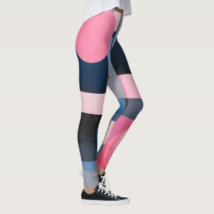 Legging Blues e Pinks Sutis na Abstração Geométrica