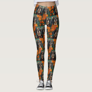 Legging Bluetick Coonhound com Coração Rosa Dia dos Namora