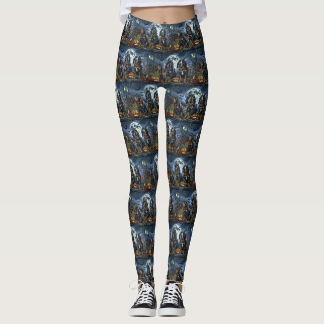 Legging Bluetick Coonhound Halloween Assustador (Frente)