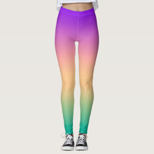 Legging Blurr macio roxo do rosa do amarelo do verde do