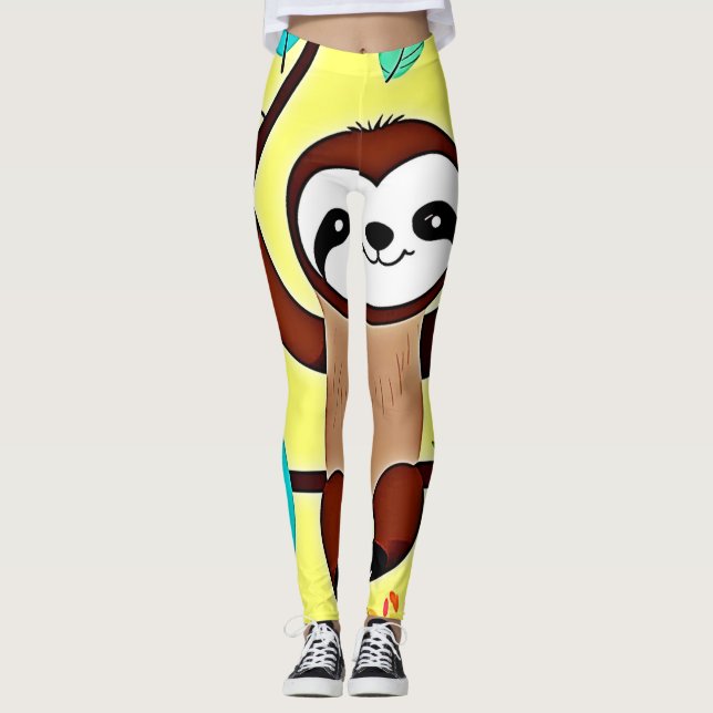 Legging Boca-branca pendurada numa ramificação de árvore (Frente)