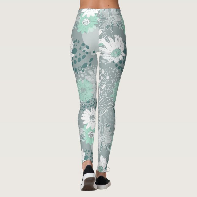 Legging Boêmia alegre nas pernas de Cinza de Aqua (Verso)