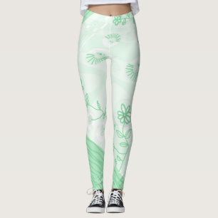Legging Bohemian Chintz Ilustração Pastel Verde