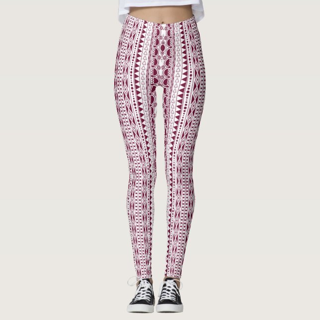 Legging Bohemian Ornament 30122020 Dark red (Frente)
