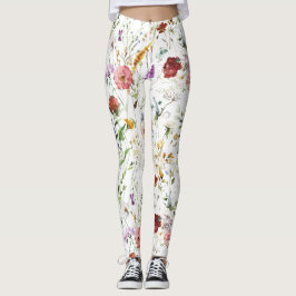 Legging Boho Flor de Água Viva Primavera Flor
