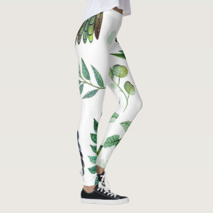 Legging Boho Floral Bird Legggings - Na moda Yoga Pants