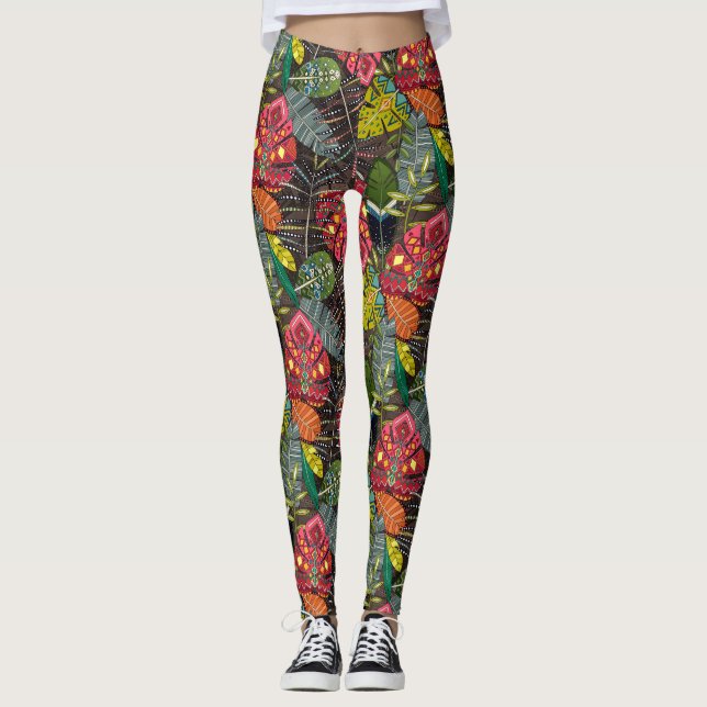 Legging boho hojas walnut (Frente)
