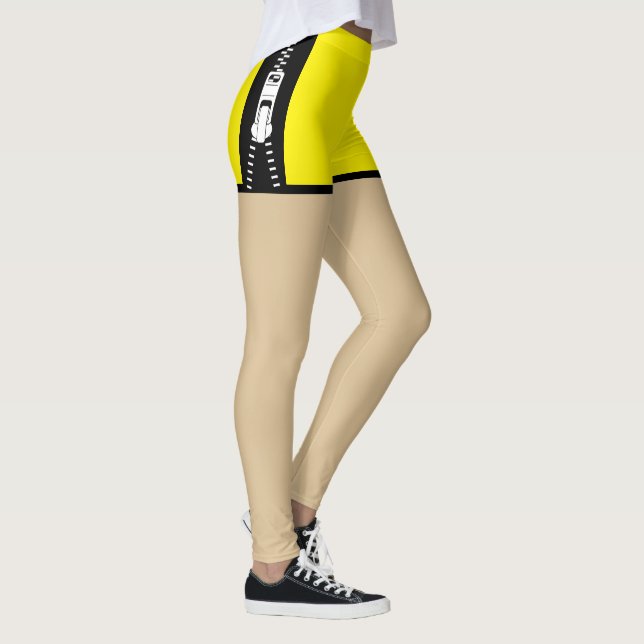 Legging Boho neon Yellow Fke shorts design (Direita)