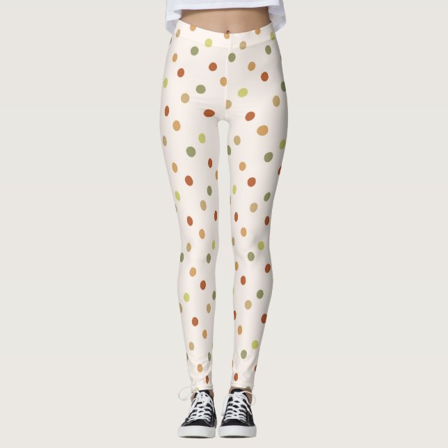 Legging Boho Polka Dots Earthy Pattern  (Frente)