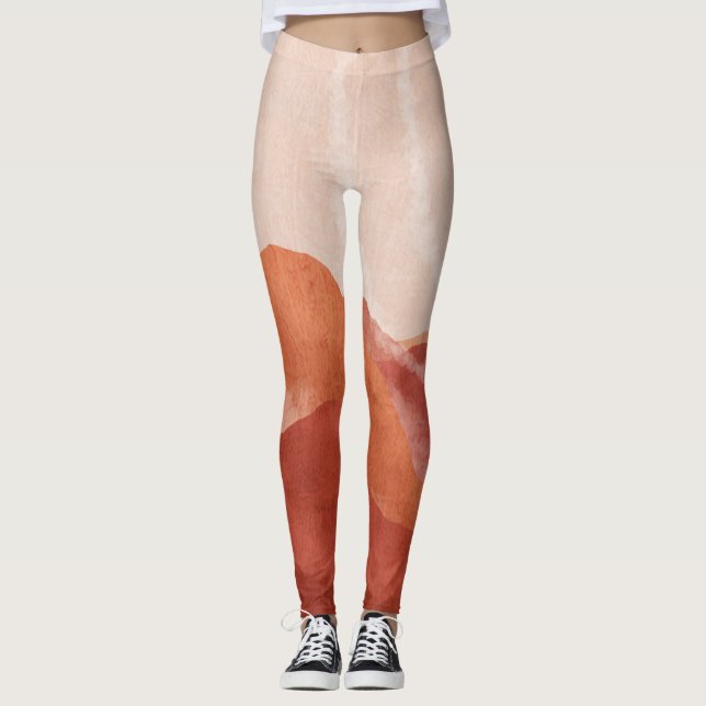 Legging Boho terracotta, abstrato poster. (Frente)