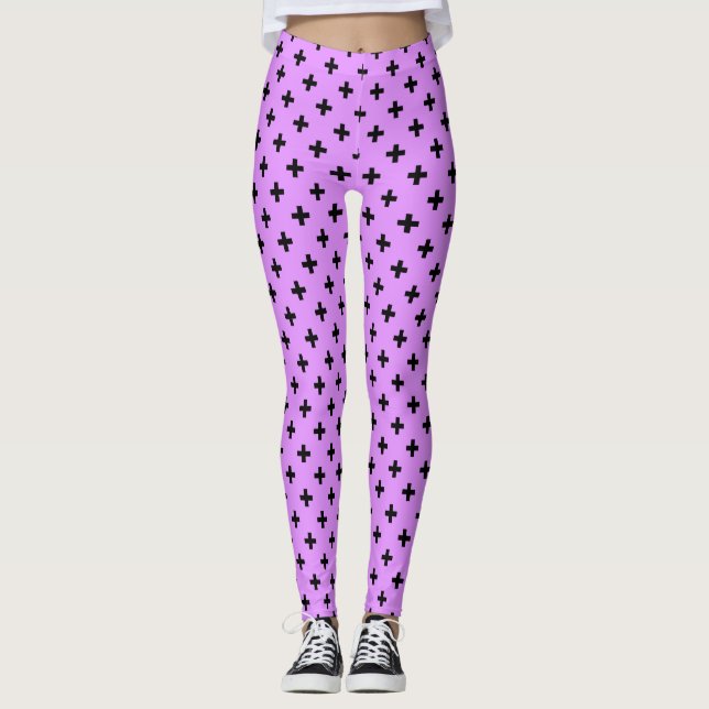 Legging Bóka negra cruza em lilac (Frente)