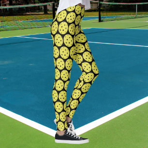 Legging Bola amarela engraçada de Pickleball e esportes