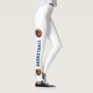 Legging bola de basquetebol do time de ouro azul