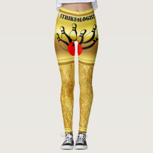 Legging Bola de boliche e pinos com a palavra