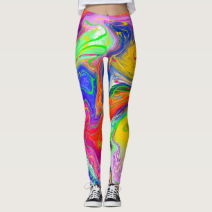 Legging Bola de Disco Elétrica Marble Arte Fluida  