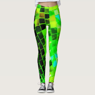 Legging Bola de Disco Verde Espelhada