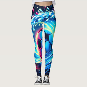 Legging Bola de Futebol Futurista Oceano Surf