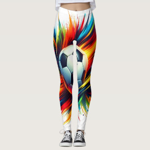Legging Bola de Futebol Splash Futurista Abstrato
