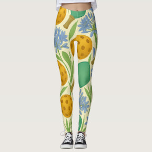 Legging Bola de Pickleball Floral Impressão sem costura
