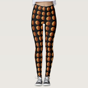 Legging Bolas De Cesto Laranja A Preto,