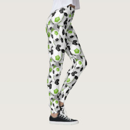 Legging bolas de futebol com cores de time preto brt verde