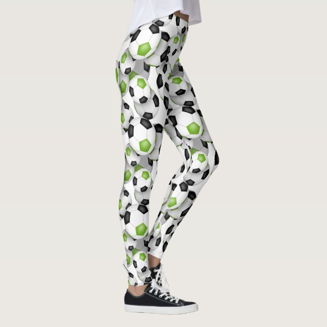 Legging bolas de futebol com cores de time preto brt verde (Direita)