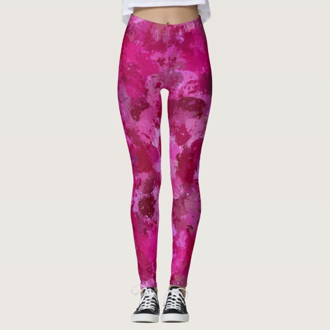 Legging Bolas de Tinta Rosa (Frente)