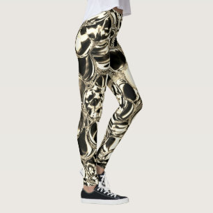 Legging Bolas de vidro ou de metal? Dourado e preto