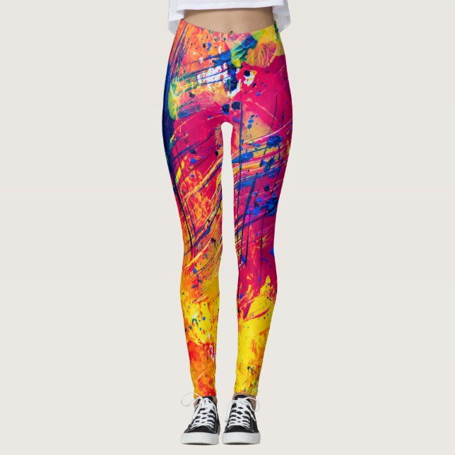 Legging Bold Crazy Trendy Colorful Abstrato Wild Chic (Frente)