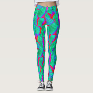 Legging bold design abstrato vermelho