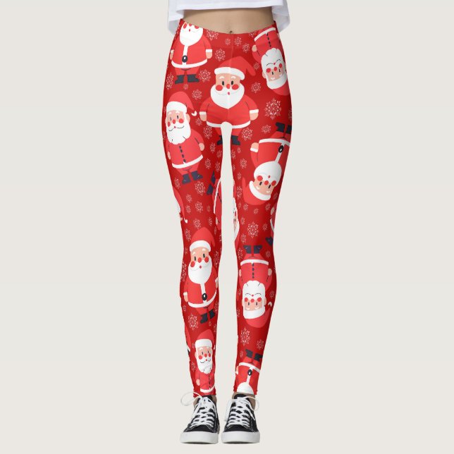 Legging Bold Red Santa Claus Novelty Party (Frente)