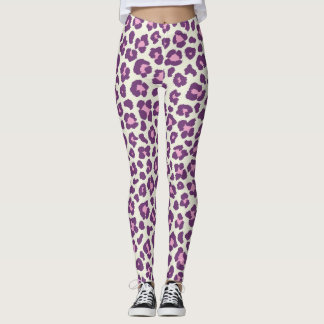 Legging Bold roxo e lindo animal-leopardo