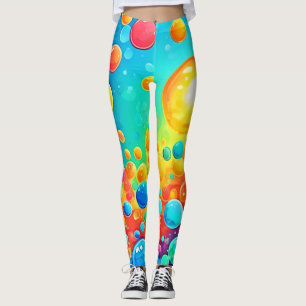 Legging Bolhas Coloridas Arte Flutuante