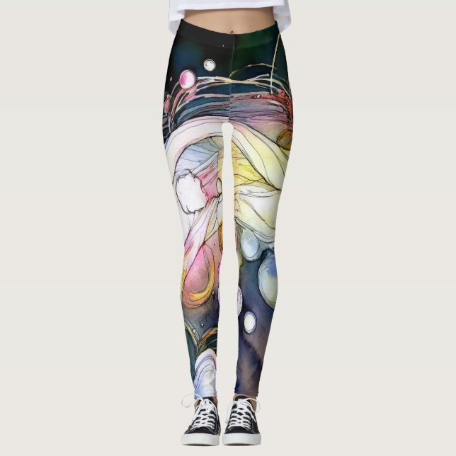 Legging Bolhas de abstrato (Frente)