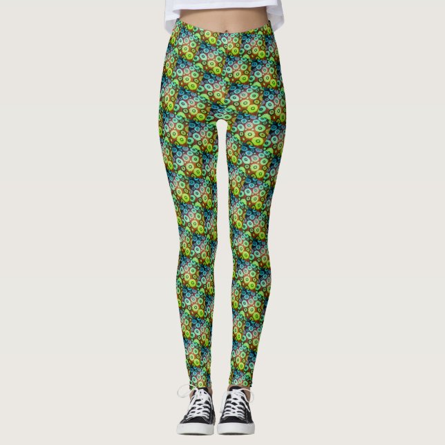 Legging Bolhas de beleza verde (Frente)