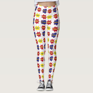 Legging Bolhas do texto da banda desenhada
