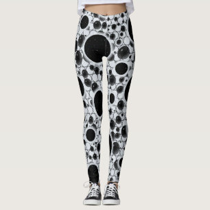 Legging Bolhas Espaciais Pontos - Brilho Branco