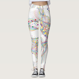 Legging Bolhas giratórias em padrão multicores