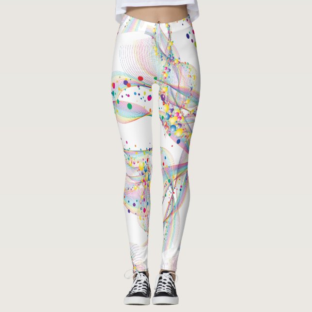 Legging Bolhas giratórias em padrão multicores (Frente)