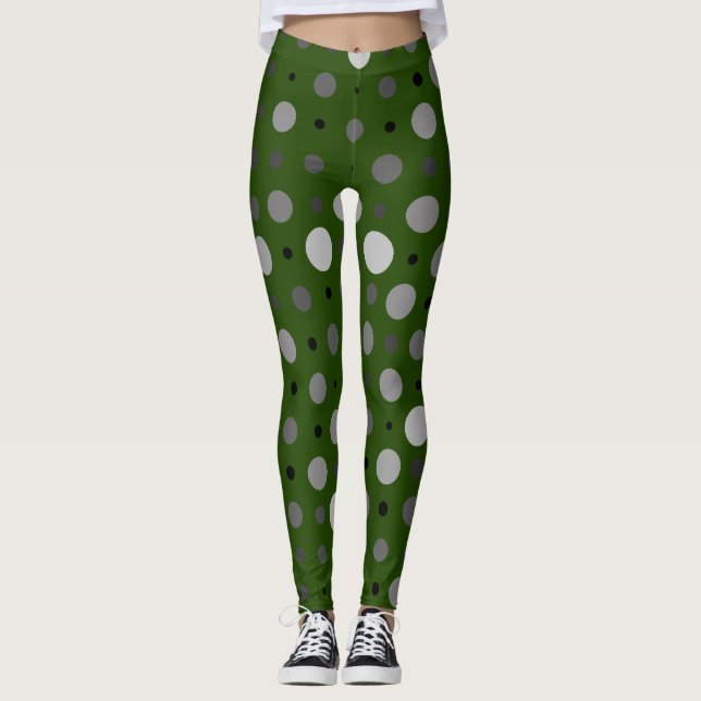 Legging Bolinhas 01X.Cinza Shade D Green BG (Frente)