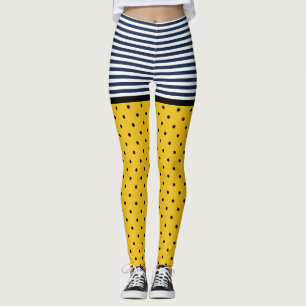 Legging Bolinhas Amarelas e Pretas, Pretas e Brancas