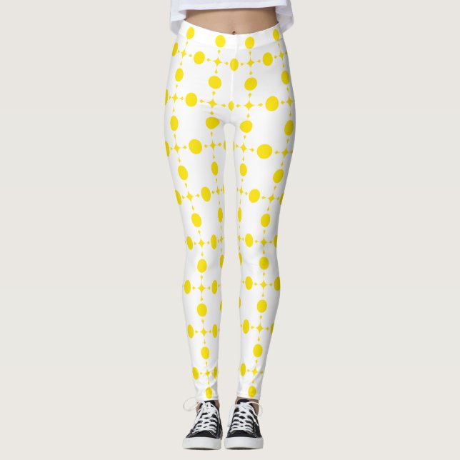Legging Bolinhas amarelas, padrão de Bolinhas, pontos, pon (Frente)