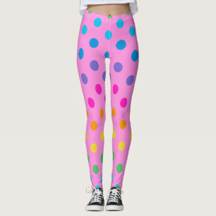 Legging bolinhas arco-íris
