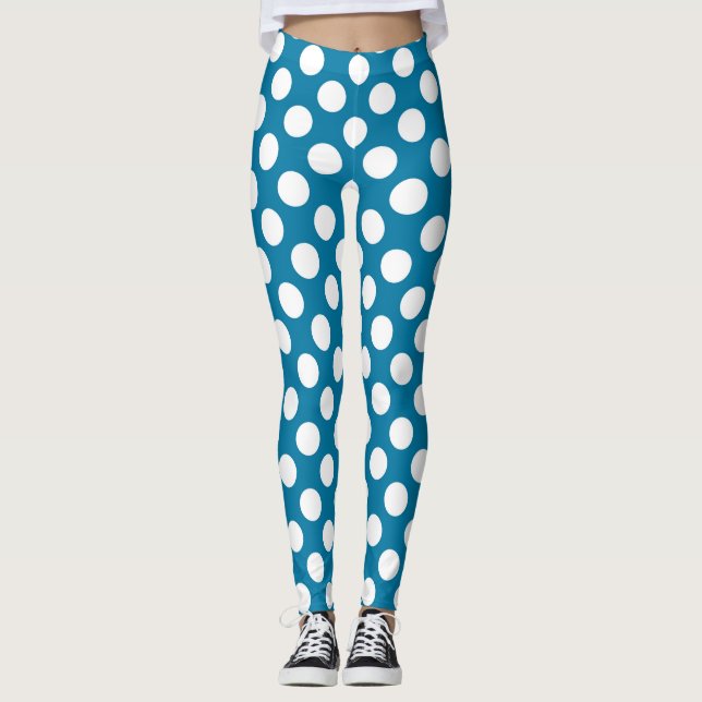 Legging Bolinhas azuis e brancas (Frente)