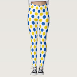 Legging Bolinhas Azul e Amarelo reproduzível
